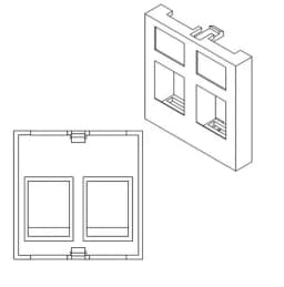 Вставка 45x45 (аналог Mosaic) для 2х модулей формата Keystone Jack Hyperline SIP2-2N-M45-45