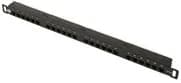 Патч-панель 19" (0,5U) 24 порта RJ-45 кат.5е (PP-0,5U-24P-5e) Пожтехкабель СКС (201-003) - Патч-панель 19", 0.5U, 24 порта RJ-45, категория 5E, Dual IDC с задним кабельным организатором, черная