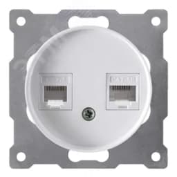 Розетка двойная телефон/компьютер RJ11/RJ45 кат.5e, цвет белый (серия Florence) 2172771 ССТ