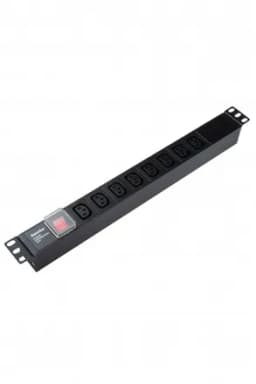 Блок розеток для 19" шкафов Hyperline SHE19-8IEC-S-IEC