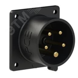 Вилка встраиваемая 16А/400V/3P+N+E/IP44, черная AlpenBox