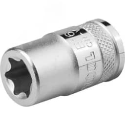 Головка торцевая "INDUSTRIE QUALITAT", Cr-V, внешний TORX, хромосатинированная, 1/2", Е 18