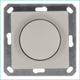 Светорегулятор поворотно-нажимной (диммер) LED 30-400Вт 1gang 2way механизм тауп Jasmart G4012T