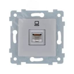 Аксиома Механизм розетки низковольтной ПК скрытой установки РК1-458 Алюминий 121016 Кунцево