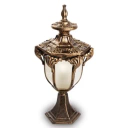 Светильник садовопарковый Feron PL4043 шестигранный на постамент 60W 230V E27 черное золото 11423