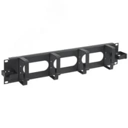 Органайзер кабельный 2U 2 боковых горизонтальных и 4 вертикальных кольца черный