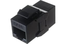 Адаптер проходной RJ-45 (8P8C) формата Keystone Jack Hyperline CA2-KJ-C6-BK