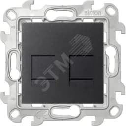 Розетка 2хRJ45 кат 5е UTP, графит Simon