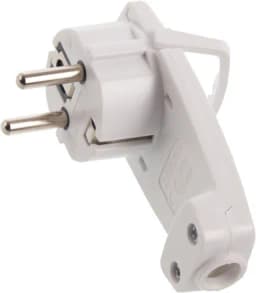 Вилка STEKKER PPG1645202 угловая плоская с кольцом с заземлением 250В16A IP20 белая 39039