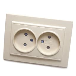 Розетка 2местная бз STEKKER PST10901302 220В 10А с защитной шторкой серия Эрна слоновая кость 39239
