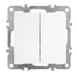 Выключатель двухклавишный (механизм), 250В, 10А, серия Эрна, белый FERON