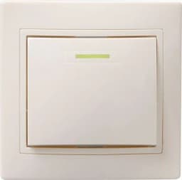 ВС10-1-1-ККм Выключатель 1кл с инд. 10А КВАРТА (кремовый) IEK (EVK11-K33-10-DM) (10шт/упак)