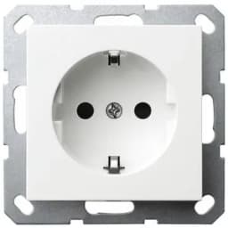 Розетка Schuko с защитными шторками 16A 250V~ 2P+T, цвет белый глянцевый Jasmart