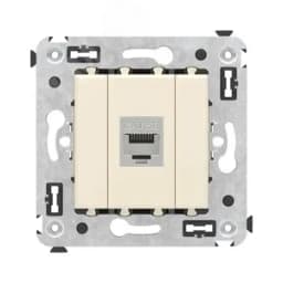 Avanti Компьютерная розетка RJ-45 без шторки в    стену кат.5e одинарная экранированная Ванильная   дымка