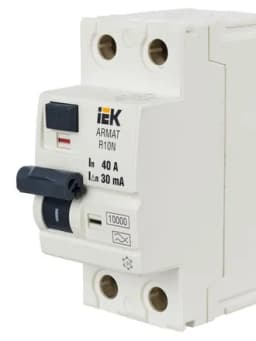 Выключатель дифференциального тока (УЗО) 2п 40А 30мА тип A ВДТ R10N ARMAT IEK AR-R10N-2-040A030