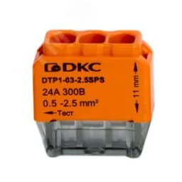 Клемма строительно-монтажная (СМК) на 3 проводника до 2.5 кв. мм. на токи до 24А (оранжевая)