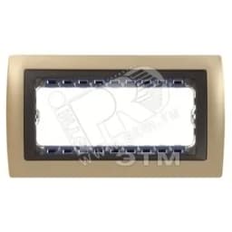 Рамка с суппортом на 5 узких модулей, S82C, шампань - графит Simon