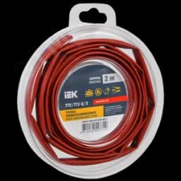 Трубка термоусадочная ТТУ нг-LS 6/3 красная (2м/упак) IEK