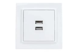 Розетка USB 2-м СП Минск 2.1А бел. EKF ERR-2USB-100