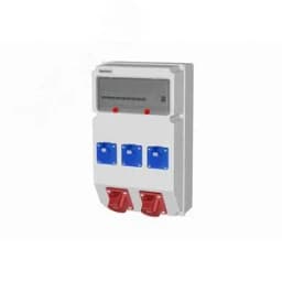 Устройство распределительное 00 3хSHUKO16А250В 2хСЕЕ16А5п с защитой, вход УЗО, 297x504x177, настенное, пластик, IP44