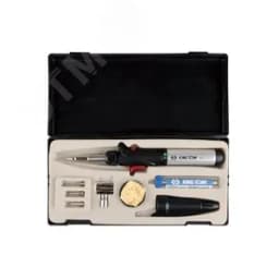 Горелка газовая, паяльник, с комплектом сменных насадок