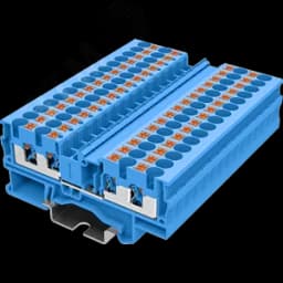 Клемма TP 2-2 проходная Push-in, сечение 4 мм. кв., синяя