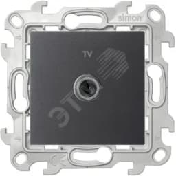 Розетка ТВ одиночная, графит