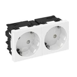 Розетка двойная 33° Modul45connect, 250 В, 16A (красный)