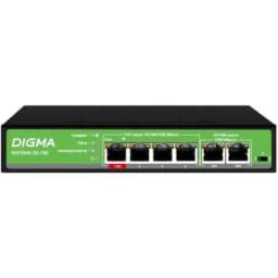 6-ти портовый неуправляемый коммутатор DSP204G-2G-T80 Digma