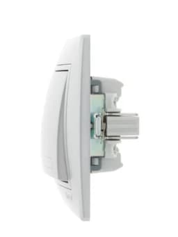 Переключатель проходной 1-кл. СП Mira 10А IP20 со вставкой сер. метал. LEZARD 701-1010-105