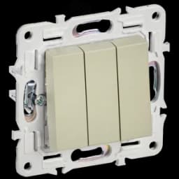 SKANDY Выключатель 3-клавишный 10А SK-V11B бежевый IEK