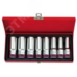 Набор глубоких торцевых головок 1/2", двенадцатигранные, 1/2"-15/16", 8 предметов