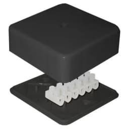 Коробка распределительная ОП 78х78х30мм 6 выходов 10А 6 контактов крышка с винтовым креплением клеммный зажим материал – полипропилен IP41 черн. Epplast 170221