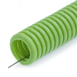 Труба гофрированная ПВХ легкая 350 Н зелёная с/з d20 мм (100м/4800м уп/пал)