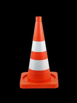 Конус дорожный - КС-2.6 - 520 мм мягкий комбинированный, квадратное основание, 1 светоотражающая полоса,1 белая полоса.(комплект 5 шт.)