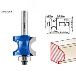 Фреза полустержневая с подшипником 28,6x19мм, радиус 6.3мм