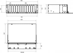 Бокс оптический универсальный 19" выдвижной Hyperline FO-19V-3U-12xSLT-W130H30-96UN-BK