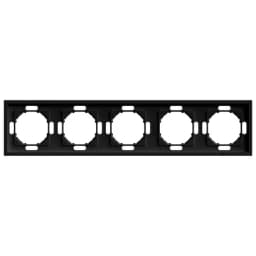 Рамка STEKKER PFR00500505 5местная серия Эмили черный уголь soft touch 49862