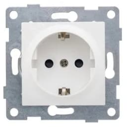 Розетка однопостовая Ugra с/з с з/ш, механизм, 16А, 250В, белый