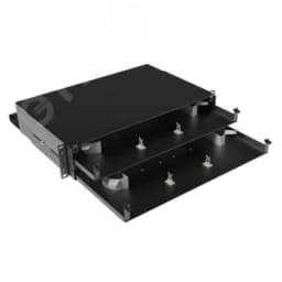 Оптическая полка выдвижная без лицевой панели неукомплектованная 2U черная DKC