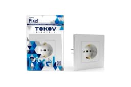 Розетка 1-м СП Pixel 16А IP20 с заземл. защ. шторки в сборе беж. TOKOV ELECTRIC TKE-PX-R1FZSF-C02