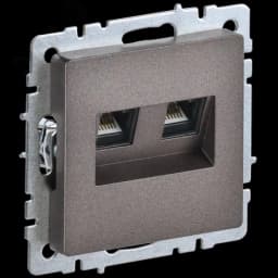 BRITE Розетка двойная RJ11+RJ45 кат.5E РК/Т12-БрТБ темная бронза