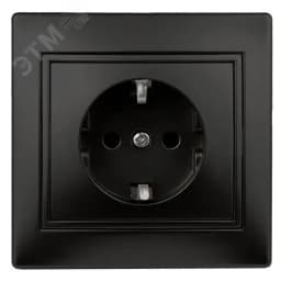 Розетка однофазная скрытого монтажа, в рамку с заземлением со шторками антрацит 16А 250В IP20 1-206-05 Intro Plano Б0053928 ЭРА