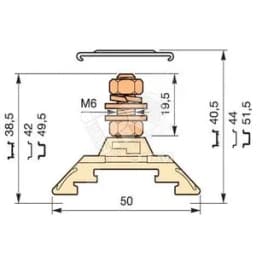 Клемма 1 шпилька HD35/16.F6.19.1
