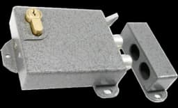 Замок Полис-12, электромеханический накладной, изнутри и снаружи ключ