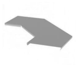 Крышка угла горизонтального 90° 100х15 (0,7) для лестничного лотка ПожТехКабель (650-600)