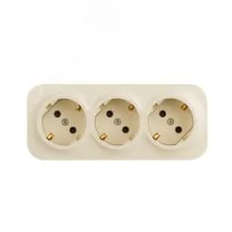 Quteo розетка тройная с заземлением с защитными шторками - 16 A - 250 В IP 20 - Слоновая кость LEGRAND
