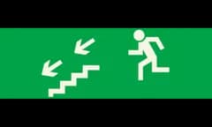 Оповещатель световой КРИСТАЛЛ-24 (Человек лестница влево вниз, (ПИКТ.), (зеленый))