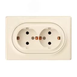 Розетка двойная, в сборе, с заземлением винтовые онтакты, цвет бежевый (серия Florence) 2172790 ССТ