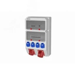 Устройство распределительное 00 4хSHUKO16А250В 1хСЕЕ16А5п 1хСЕЕ32А5п с защитой, вход УЗО, 297x504x177, настенное, пластик, IP44